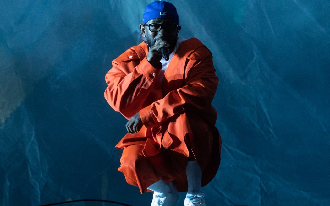 (FILES) In this file photo taken on June 11, 2023, US rapper Kendrick Lamar performs during the 2023 Governors Ball Music Festival at Flushing Meadows Corona Park in New York City. It has been announced that Lamar will be headlining the 2025 Super Bowl Halftime Show. (Photo by Yuki IWAMURA / AFP)