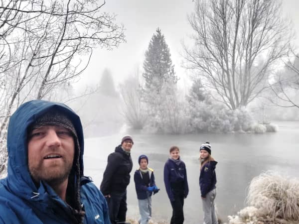 The Leopard family love winter camping.