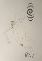Life drawing of Jesse Mulligan by Paris Kirby.