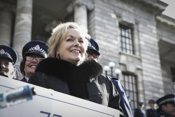 01082016 Photo: Rebekah Parsons-King. Police Parade celebrating 75 years of women being in the police force. Judith Collins,  Minister of Corrections and Police.