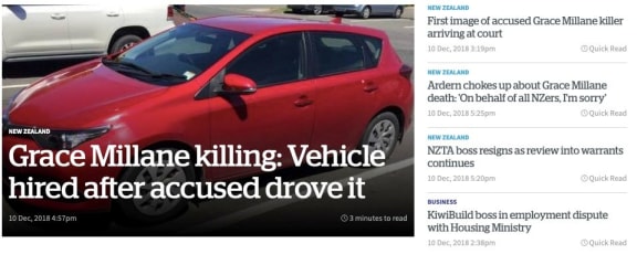 . . . and nzherald.co.nz catered for the readers' strong appetite too.