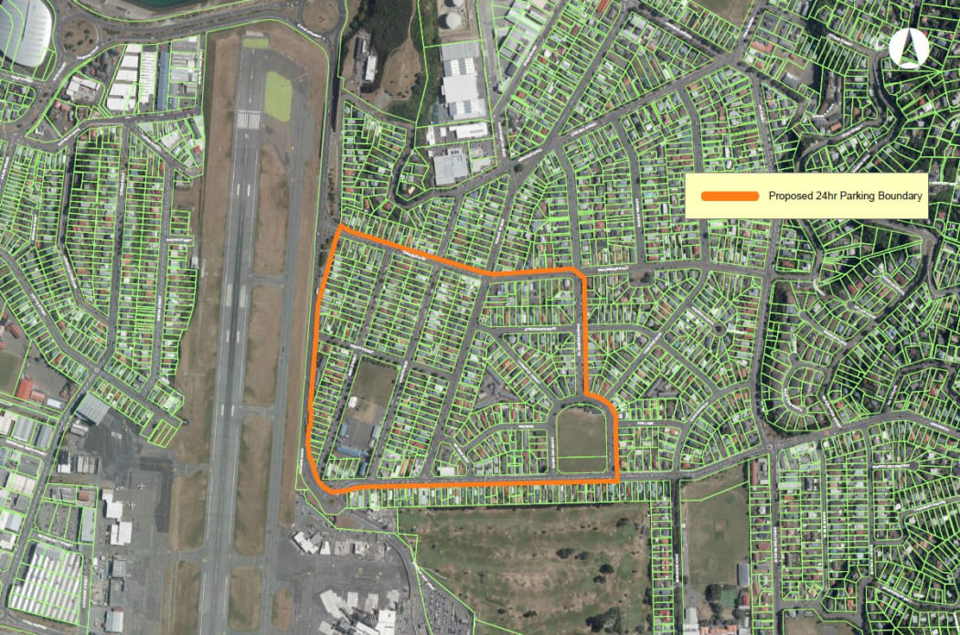Proposed 24 hour parking boundary.