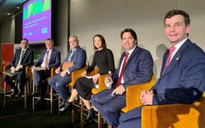 Election debate participants and moderator