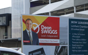 Deon Swiggs billboard in Christchurch.