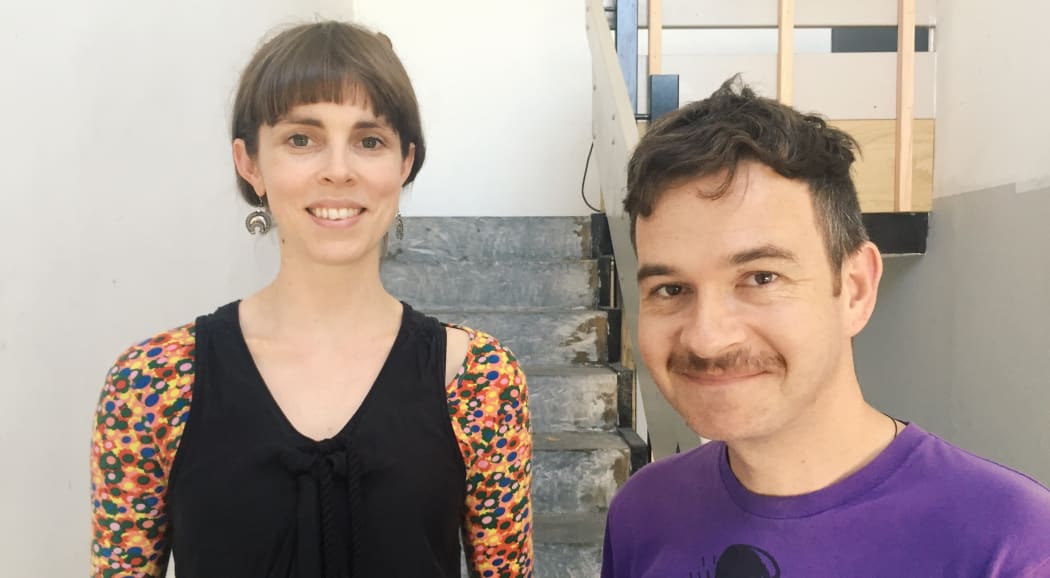 Nell Thomas of the Pyramid Club and Pat Kraus of the Audio Foundation