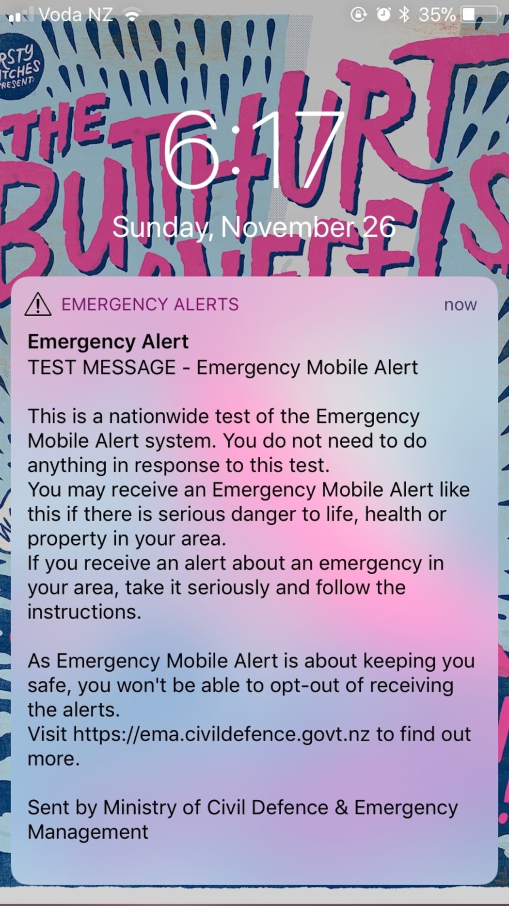 The message received today.