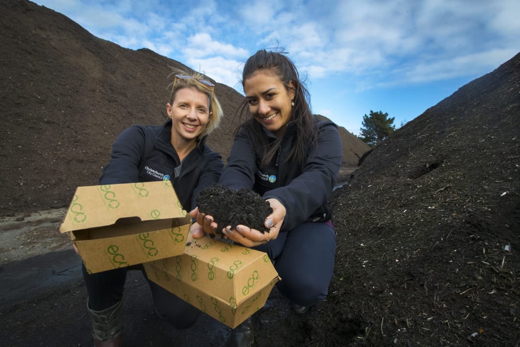 Christchurch City Council sustainable events coordinators Shanti Campbell and Kat Ralph-Triebels