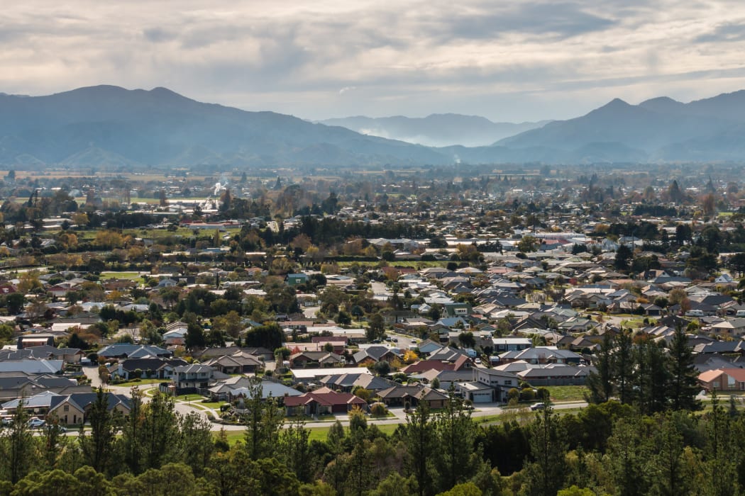 An aerial view of Blenheim, New Zealand.