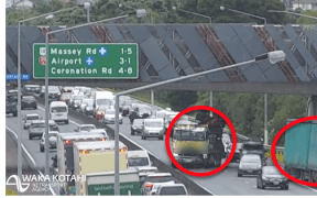 A single vehicle crash on the Southern Motorway, Remuera on 22 December 2023.