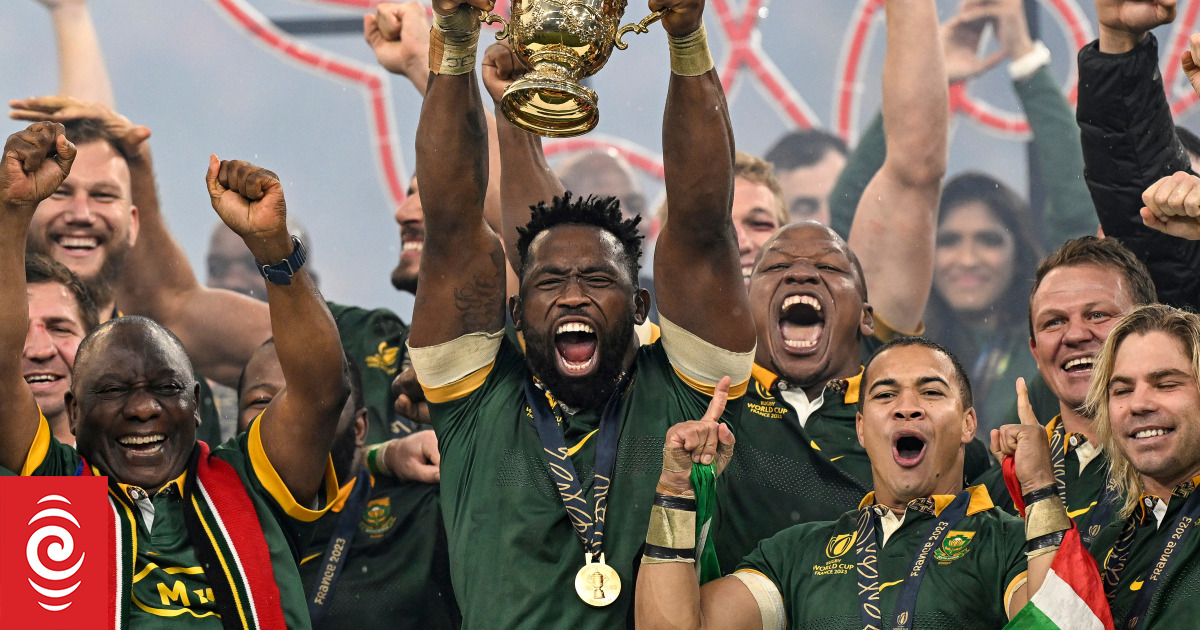 South Africa celebrates nail-biting Rugby World Cup victory | RNZ