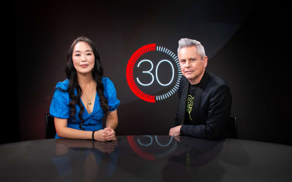 Diplomat turned award-winning and New York Times bestselling author Graci Kim with Guyon Espiner, host of '30'.