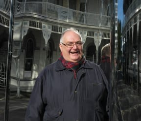 Photo oif Vivian Hutchinson at the Len Lye Centre in New Plymouth