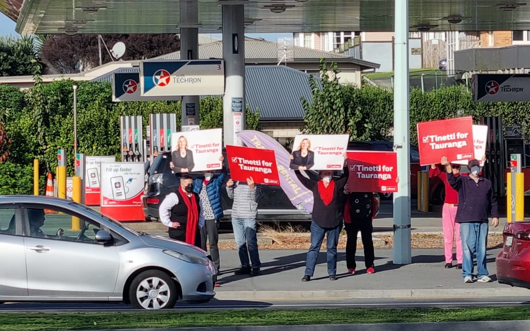 Jan Tinetti's supporters make their presence felt.