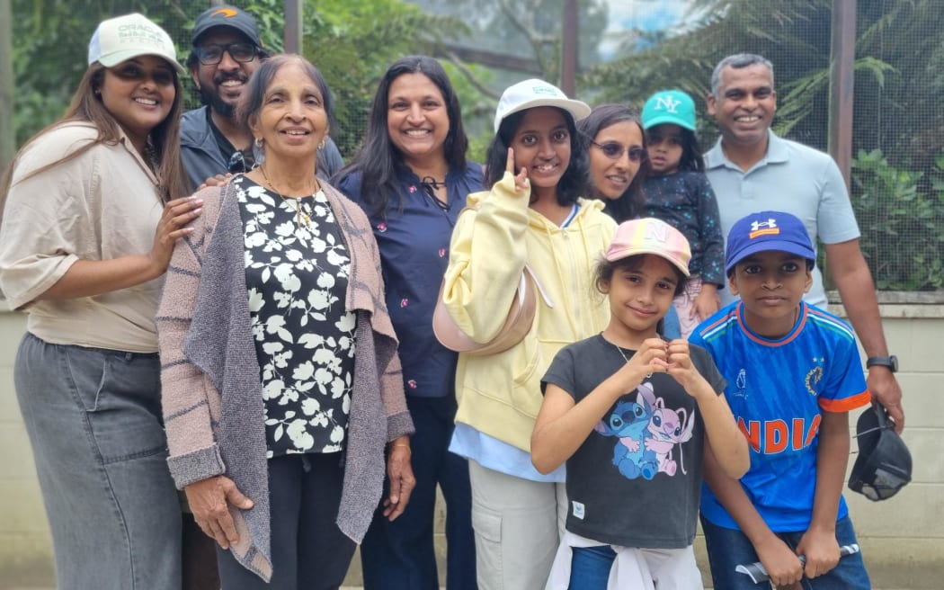 Jeneni (centre) and her family from Malaysia found it hilarious that Pleakley 'laughed' at them.