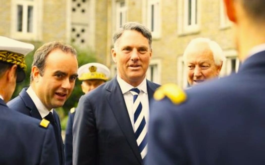 French Defence Minister Sébastien Lecornu and his Australian counterpart and deputy PM Richard Marles in Paris in September 2022.