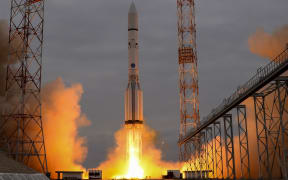 A Russian rocket carrying the ExoMars 2016 spacecraft blasts off in Kazakhstan, 14 March 2016.