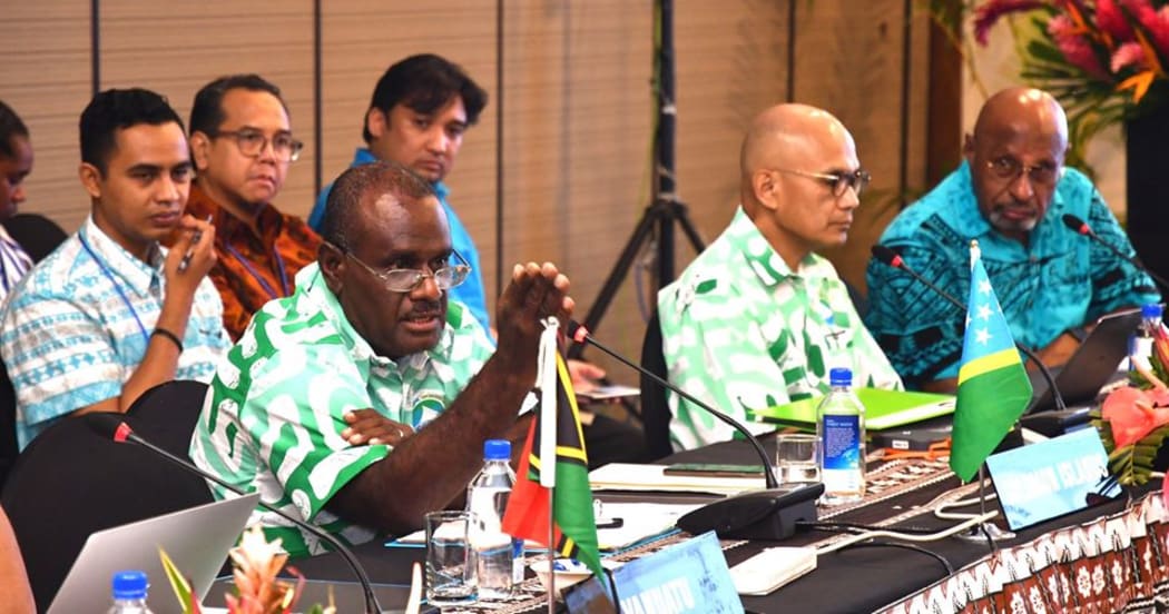 Delegates at the Melanesian Spearhead Group meeting in Fiji.
