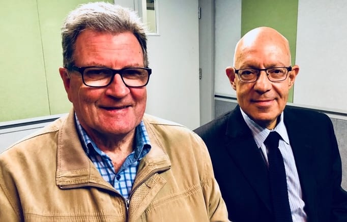 Professor John Zalcberg (right) and Richard Vines.