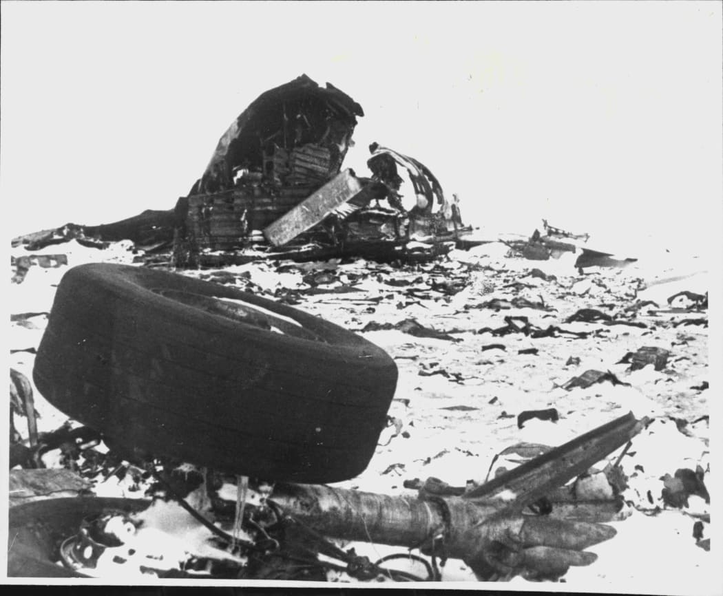 Wreckage at the site of the Erebus disaster.