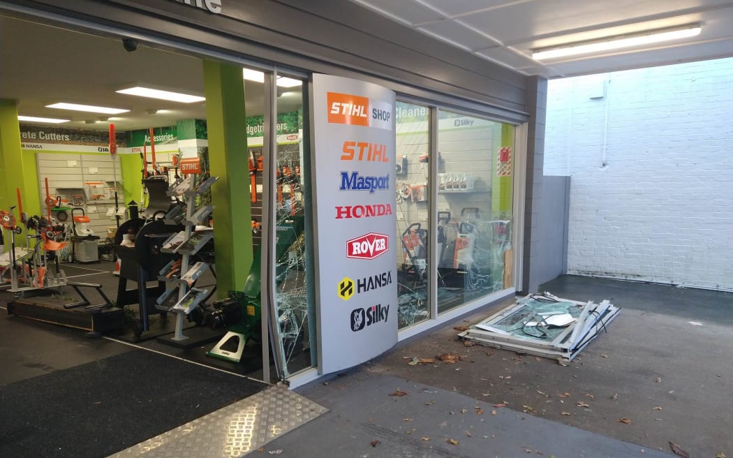 The Stihl Shop on New North Road in Mt Albert was hit by a ram raid.