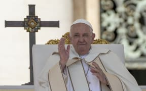 Pope Francis presides over a mass for the World Children Day, in St Peter's Square at the Vatican on Sunday, 26 May, 2024.