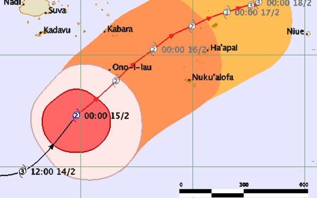 Cyclone Winston threat map.