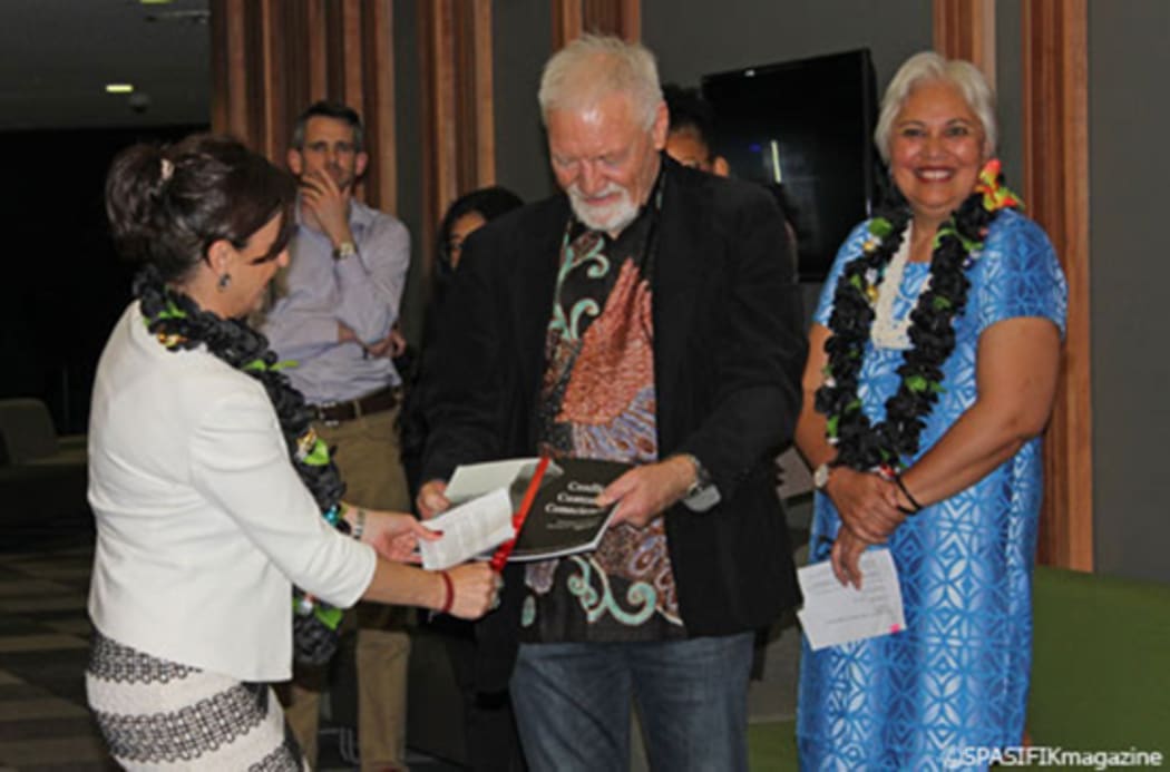 Professor Berrin Yanıkkaya, PMC director Professor David Robie and Victoria University's Assistant Vice-Cheancellor (Pasifika) Laumanuvao Winnie Laban at the PMC ten year anniversary event.
