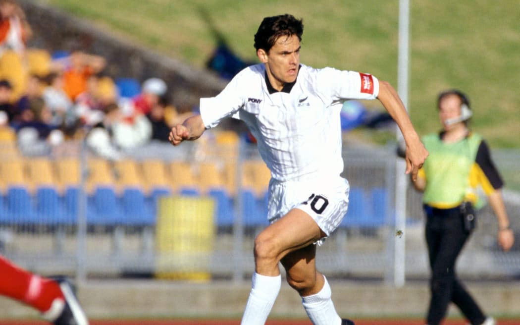 New Zealand's Wynton Rufer in action during the football match between New Zealand and Werder Bremen at Mt Smart Stadium, 1992.
