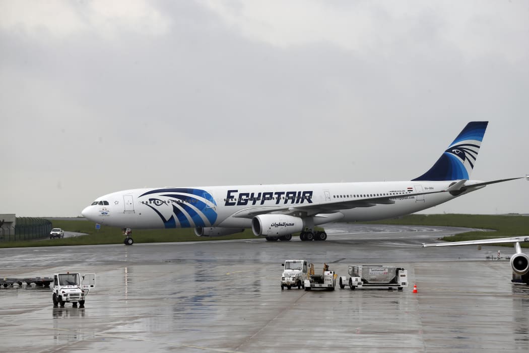 An EgyptAir plane is seen at the Roissy-Charles De Gaulle airport near Paris in May.