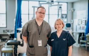 Anaesthesist Andrew Stapleton and Clinical Nurse Manager Susan Cartmell.