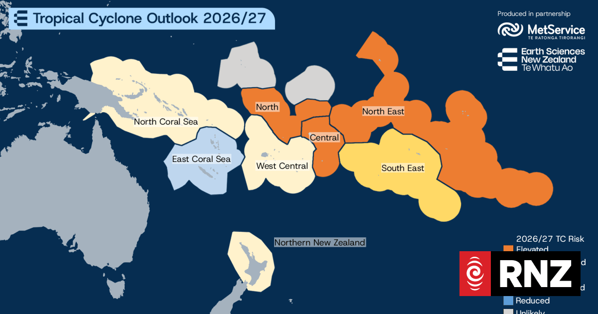 Earth Sciences NZ outlook says elevated cyclone risk for parts of Pacific