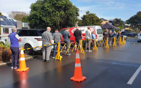 Pop-up Covid-19 test clinic at New Plymouth New World car park.