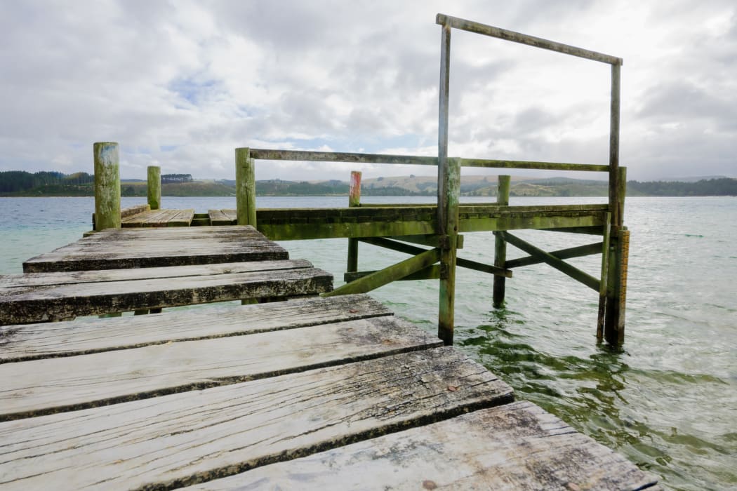 Pier in Kai Iwi lakes, Northland.