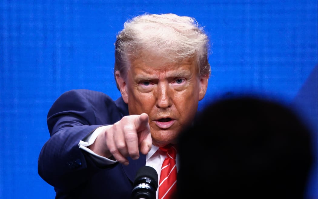 US President Donald Trump attends a press conference during the 76th NATO Summit in the World Forum in The Hague, Netherlands on 25 June, 2025.