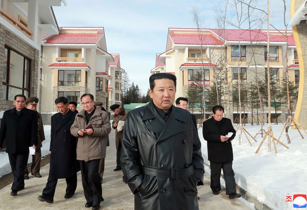 This undated picture released from North Korea's official Korean Central News Agency (KCNA) on November 16, 2021 shows North Korean leader Kim Jong Un visiting Samjiyon city.