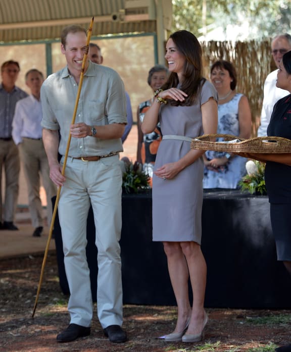 Prince William and Catherine were given a hunting spear.