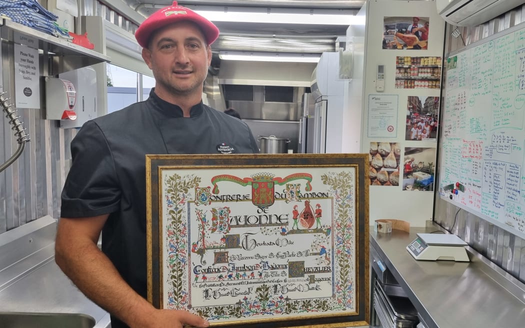 Mikaera Te Whata with his French qualifications.