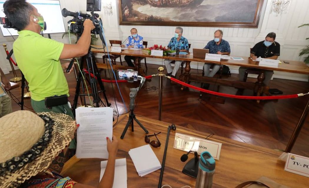 Media briefing in Tahiti