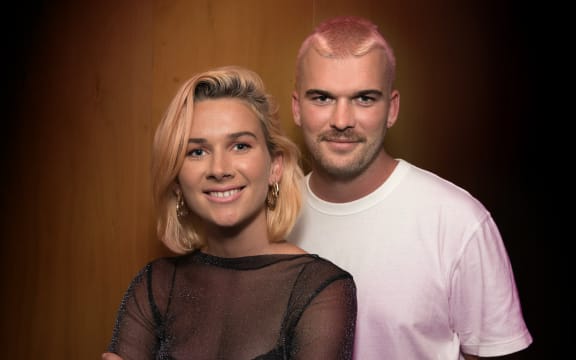 Brother and sister music duo Broods photographed at RNZ. Georgia Nott (left) and Caleb Nott (right)