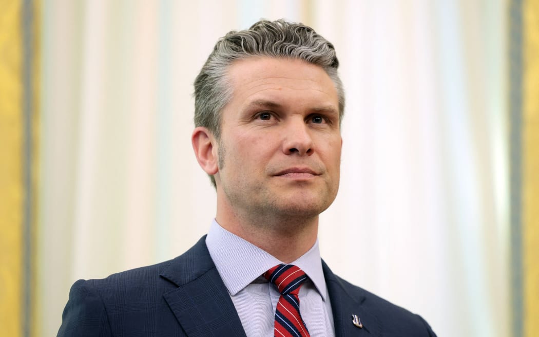 WASHINGTON, DC - MARCH 21: U.S. Secretary of Defense Peter Hegseth listens as U.S. President Donald Trump delivers remarks in the Oval Office of the White House on March 21, 2025 in Washington, DC. Trump announced the Next Generation of Air Dominance (NGDA) program, the F-47, the sixth-generation high-tech Air Force fighter to succeed the F-22 Raptor.   Anna Moneymaker/Getty Images/AFP (Photo by Anna Moneymaker / GETTY IMAGES NORTH AMERICA / Getty Images via AFP)