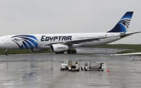 An Egyptair Airbus A330 from Cairo taxiing on an airport near Paris after landing a few hours after the MS804 Egyptair flight disappeared.