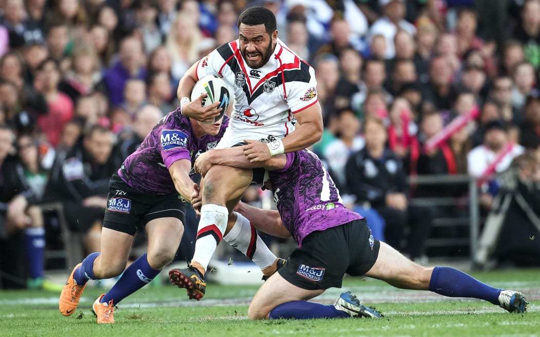 Warriors centre Konrad Hurrell on the burst.