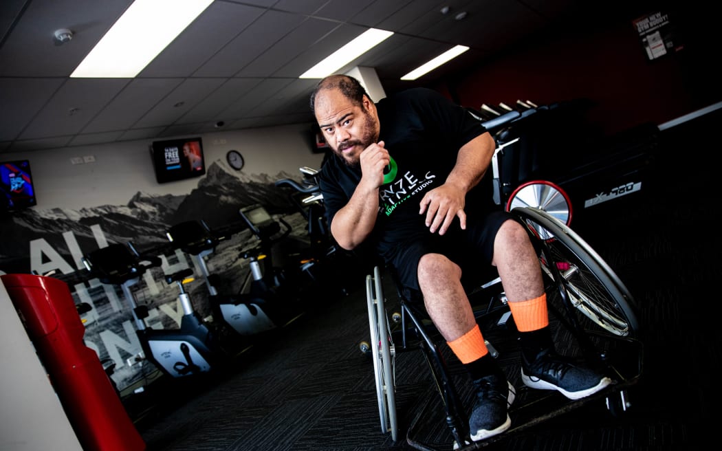 Wheelchair boxer John Fiu