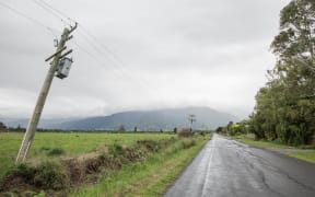 Power lines in the flats of Kaikoura