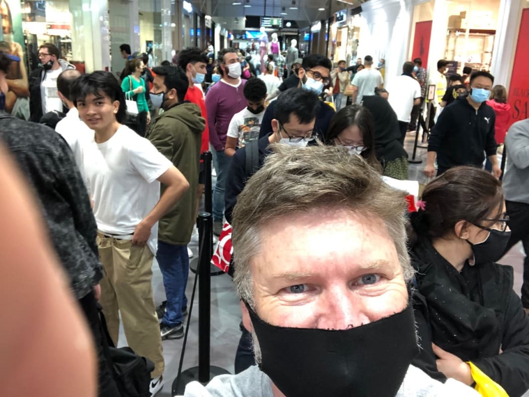 Brad Foster braving the shopping malls during Black Friday sales in Sydney