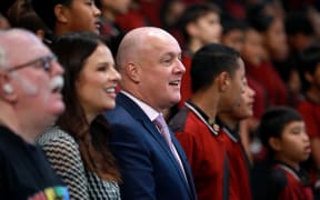 Christopher Luxon & Erica Stanford at Manurewa Intermediate School.