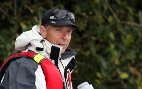 Rowing coach Dick Tonks during a morning of training on Lake Karapiro in 2010.