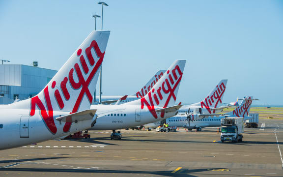 Virgin Australia fleet at Sydney Domestic Airport.