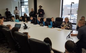 Students take over Regenerate Christchurch's boardroom.