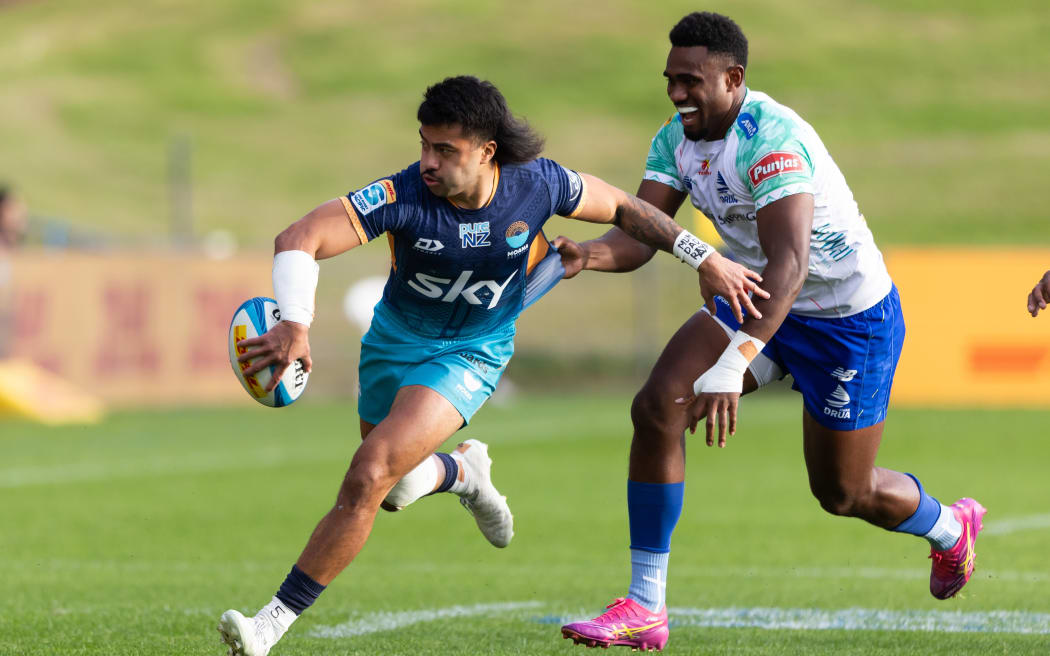 Moana Pasifika halfback Jonathan Taumateine during the - Super Rugby Paciﬁc - Moana Pasiﬁka v Fijian Drua at North Harbour Stadium, Auckland - on Saturday  26th  April  2025.
Photo credit: Brett Phibbs / www.photosport.nz